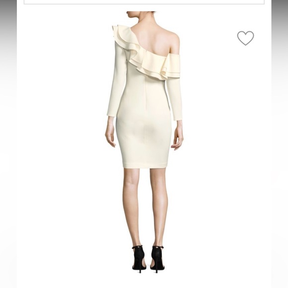 Cream Georgina Ruffle Dress. Perfect for bride or any date/party. - Picture 3 of 9